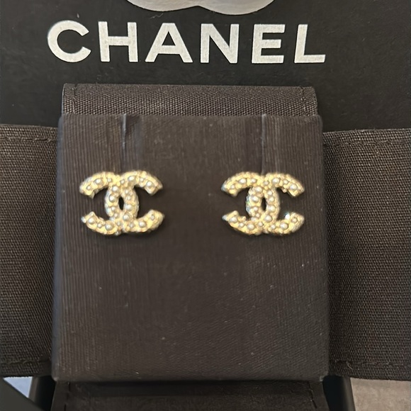 Authentic Chanel CC Stud Earrings - Picture 3 of 12